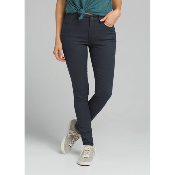 New NWT Womens 4 Prana Oday Jeans Denim Black Out 27 X 30 Dark Skinny Stretch - Picture 2 of 5